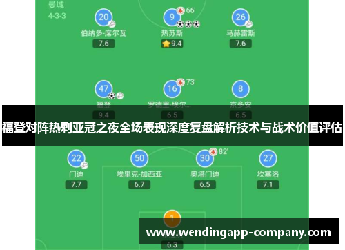 福登对阵热刺亚冠之夜全场表现深度复盘解析技术与战术价值评估